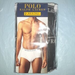 Polo Ralph Lauren 2-Pack Black Mid Rise Cotton Size 54 Waist Briefs